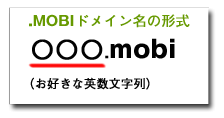 .MOBIドメインの形式（○○○.mobi）